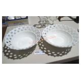 Westmoreland Milk Glass Lace Edge Bowls