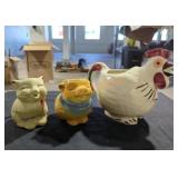 Chicken, Pig & Cat Ceramic Shawnee Pitchers