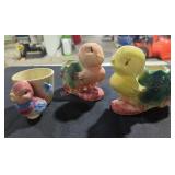 Shawnee Bird Pottery Planters - Qty 3