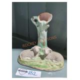 Staffordshire ewe ram sheep lamb spill vase