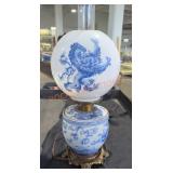 Vintage Japanese Lion Hurricane Lamp