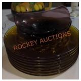 Amber & Plum Glass Dishes