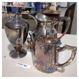 Metal Pitcher, Candle Holders & Teapots