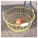 Vintage Yellow Wire Basket