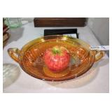 Imperial Carnival Glass Optic&Button Marigold Bowl