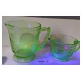 Vintage Uranium/Vaseline Measuring Cups - Qty 2