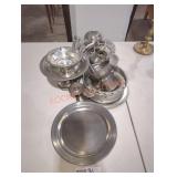 Pewter Dishes & Candlesticks