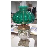 Antique Green Parlor Lamp