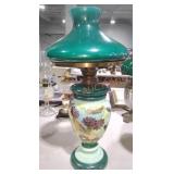 Antique Painted Oil Lamp