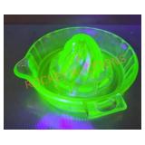 Vintage uranium glass juicer