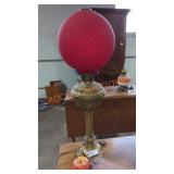Antique Metal Parlor Lamp