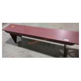 73"W ï¿½ 18"H Red Painted Wood Bench
