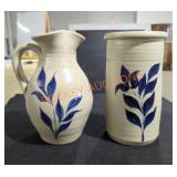 Williamsburg Stoneware Pottery Pitcher & Vase