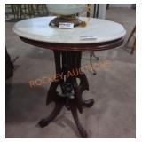 Vintage Oval Marble Top Side Table