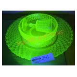 Vintage Yellow Uranium Glass Dishes
