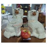 Pair of Beswick English White Mantel Dogs