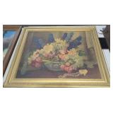 Vintage G.L.Nelson Floral Still Life Print