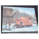 Flickering LED train caboose wall hanging