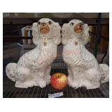 Antique Pair of Large Staffordshire Dogs