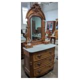 Vintage Marble top dresser with mirror