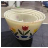 Vintage Fire King Tulip Nesting Bowl Set