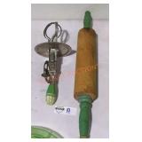 Vintage Green Handle Kitchen Tools
