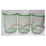 Vintage Anchor Hocking Green Depression Glasses