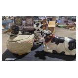 Cow, Duck & Milk Carton Cookie Jars