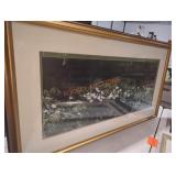 "White Flowers on Lake Bed" Framed Art Print