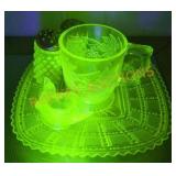 Vintage Yellow Uranium Glass Dishes