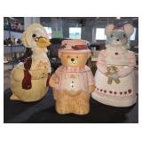 Mouse, Bear & Goose Cookie Jars
