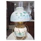 Vintage Painted Blue/Green Hurricane Lamp