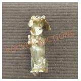 12k stamped dachshund pin