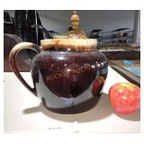Vintage Brown Drip Glaze Bean Pot