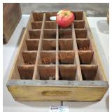 Vintage Retro Coca-Cola Yellow Wood Bottle Crate