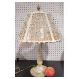 Vintage Floral Slag Glass Lamp