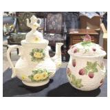 Vintage Floral & Strawberry Cookie Jars