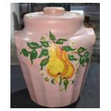 Vintage Pink Handpainted Cookie Jar