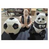 WWF, Coca-Cola Panda & Soccer Ball Cookie Jars
