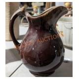 Vintage Brown Drip Glaze Pitcher