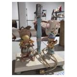 Vintage wooden nursery lamp