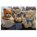 Teddy Bear Cookie Jars - Qty 3