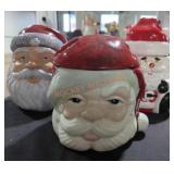 Three Santa Cookie Jars