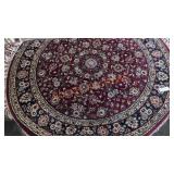 Red Floral Circular rug