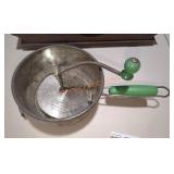 Vintage Green Handle Food Mill