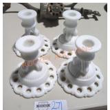 Westmoreland Milk Glass Doric Candle Holders