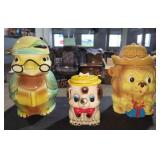 Vintage Animal Cookie Jars - Qty 3