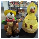 Mickey Mouse & Big Bird Cookie Jars