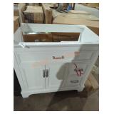 White vanity approximately 3" w 21-1/2"b 34" H