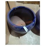 Blue round flower pots